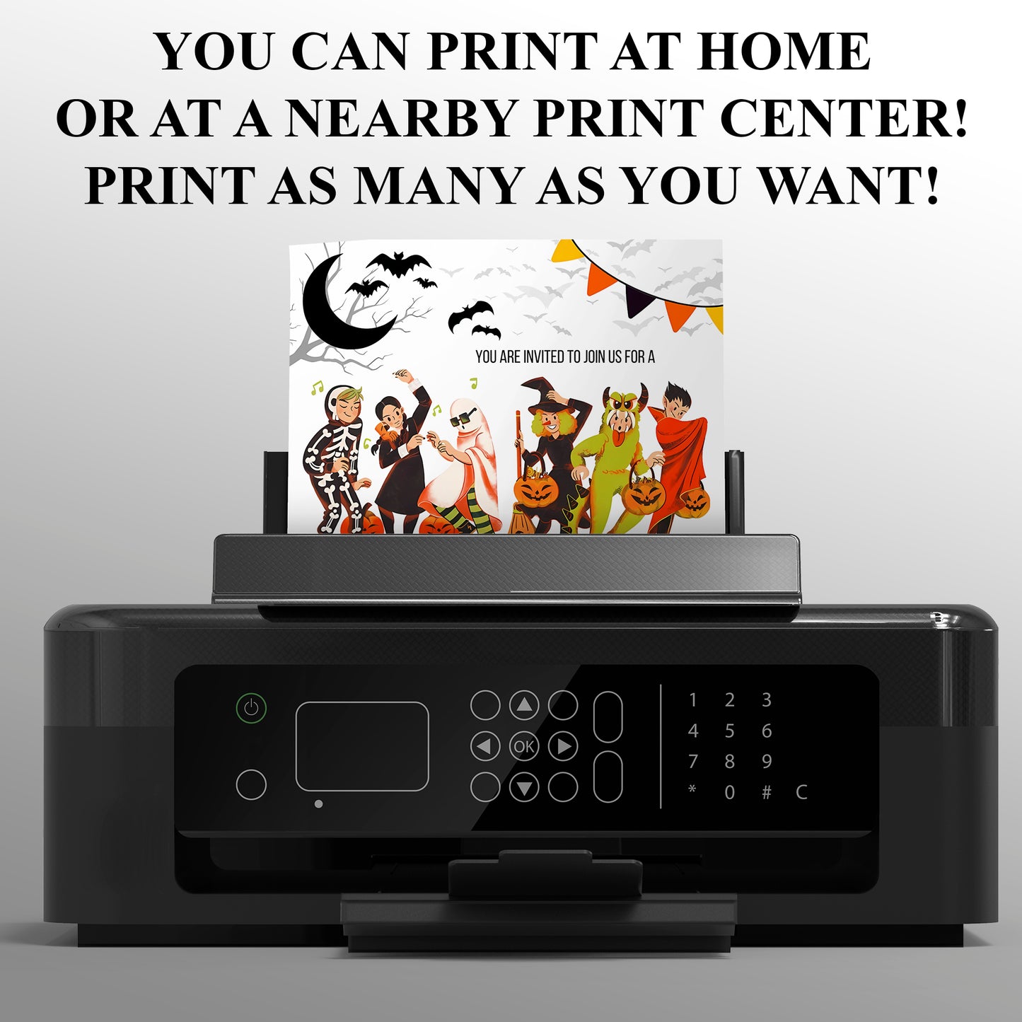 Calling All Monsters Halloween Birthday Invitation - CreativeRino