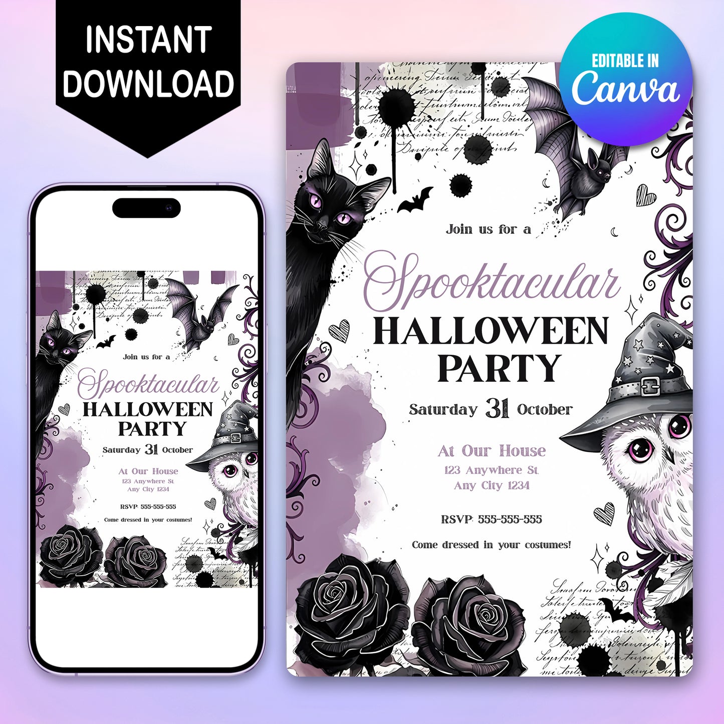 Halloween Owl Invitation - CreativeRino