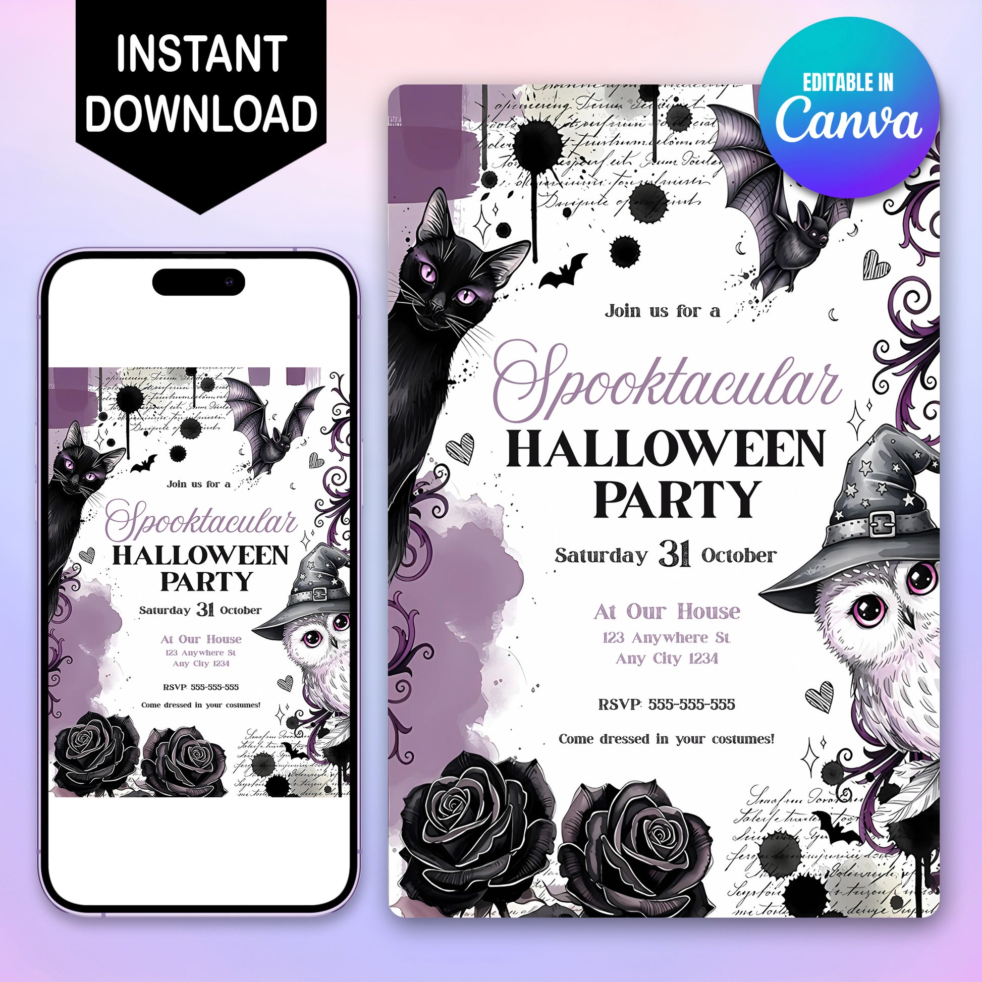 Halloween Owl Invitation - CreativeRino