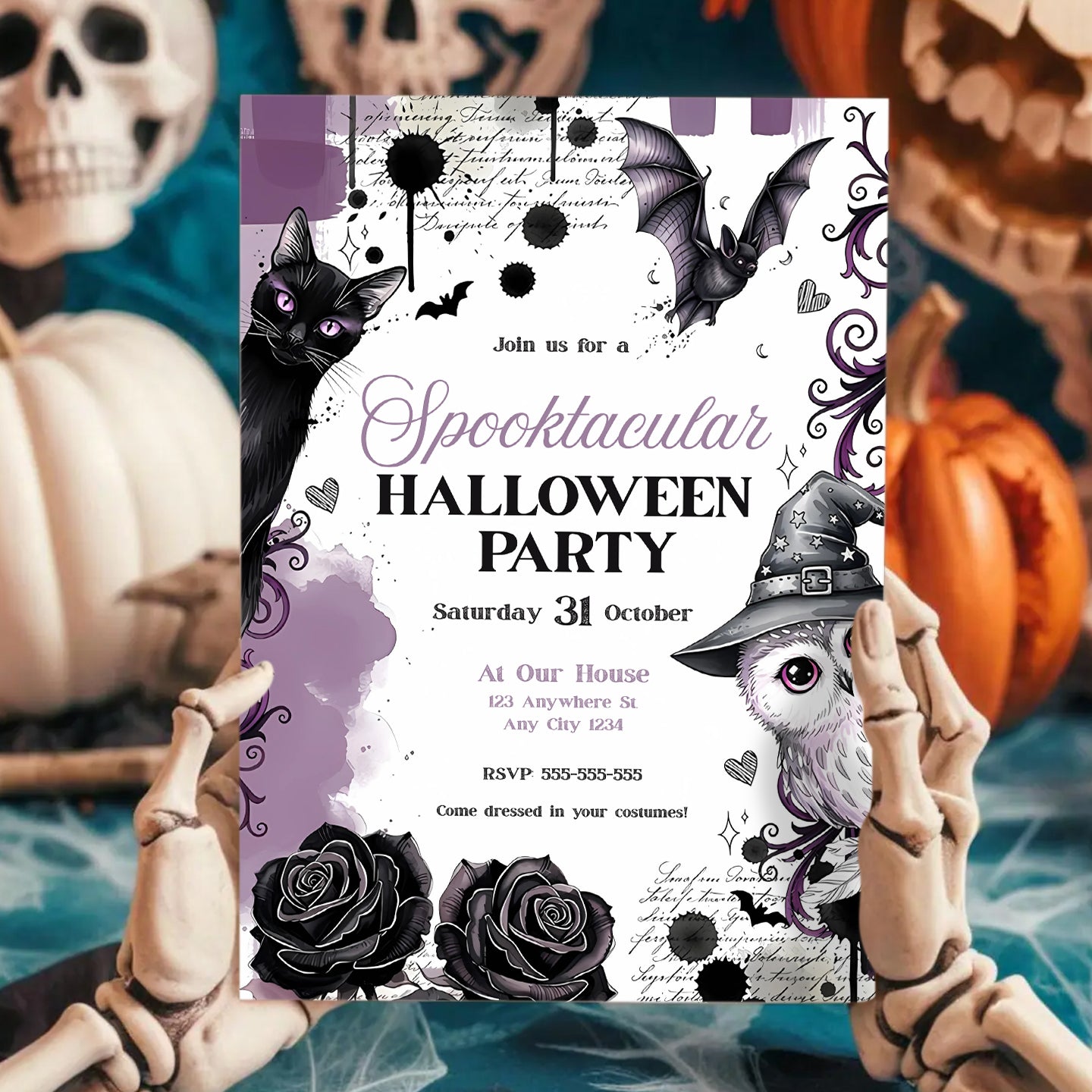 Halloween Owl Invitation - CreativeRino