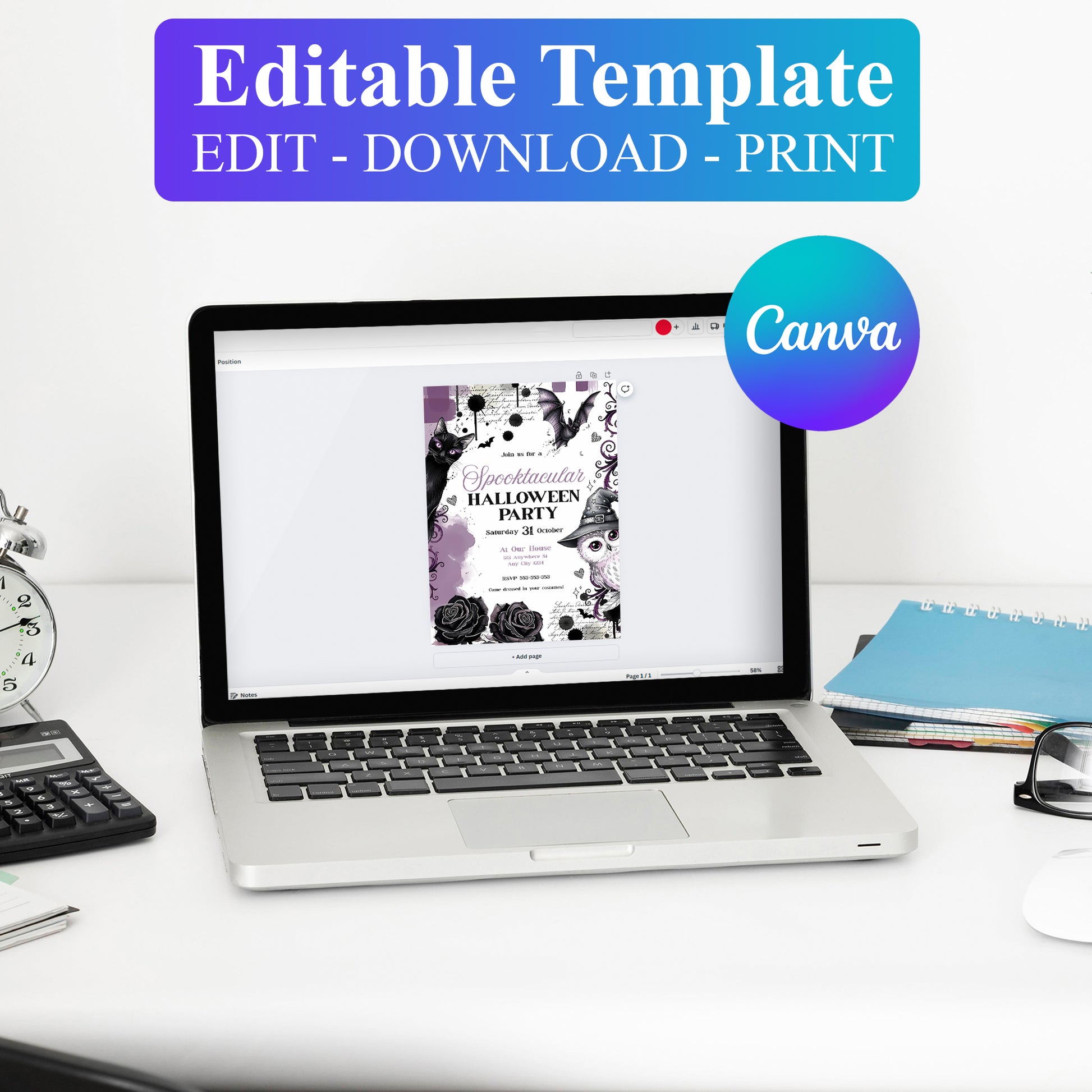 Halloween Owl Invitation - CreativeRino