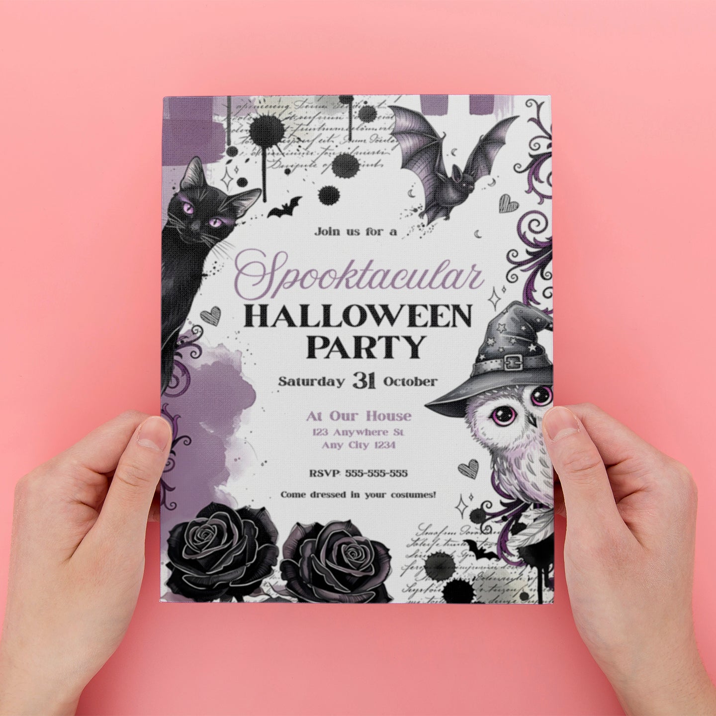 Halloween Owl Invitation - CreativeRino