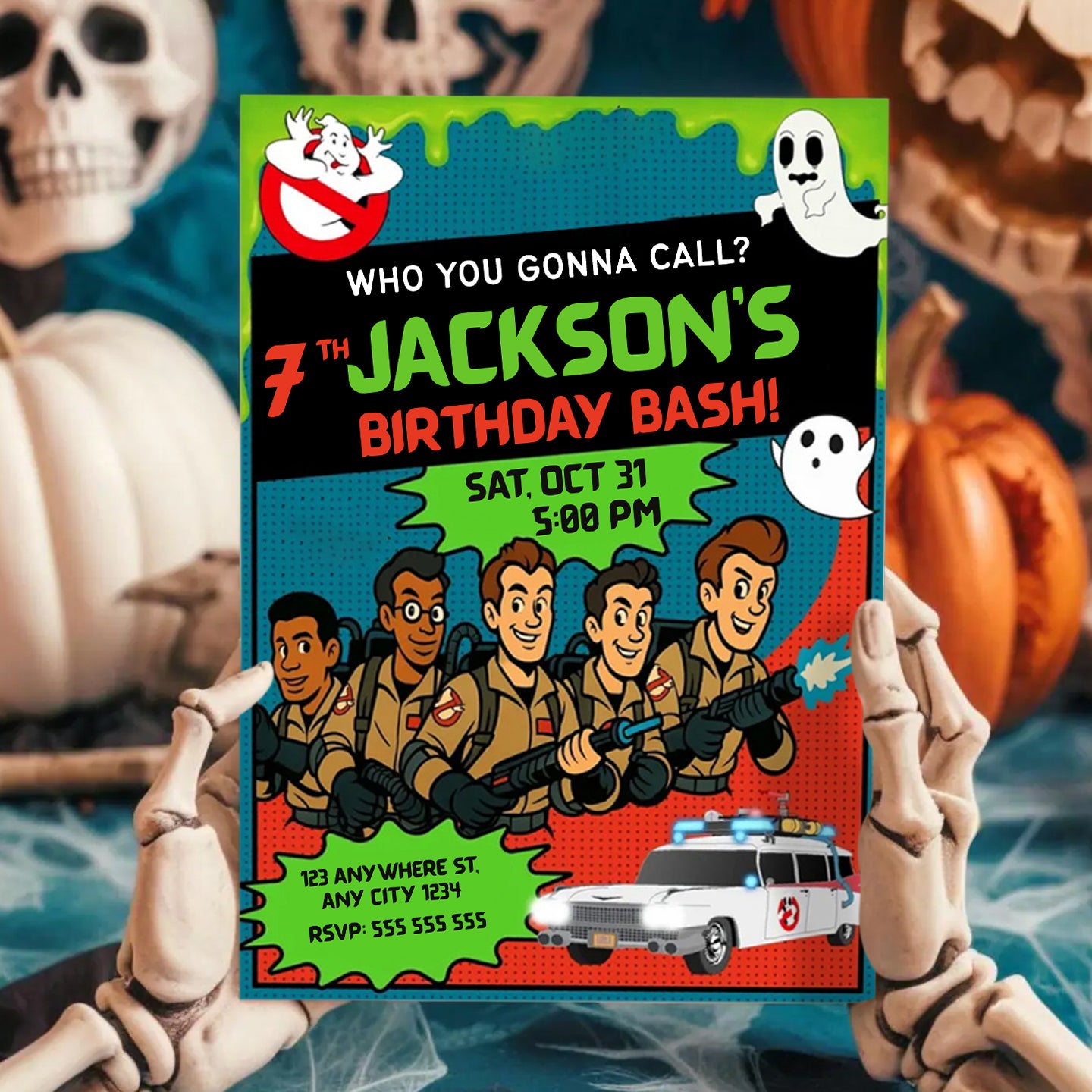 Ghostbusters Halloween Birthday Party Invitation - CreativeRino