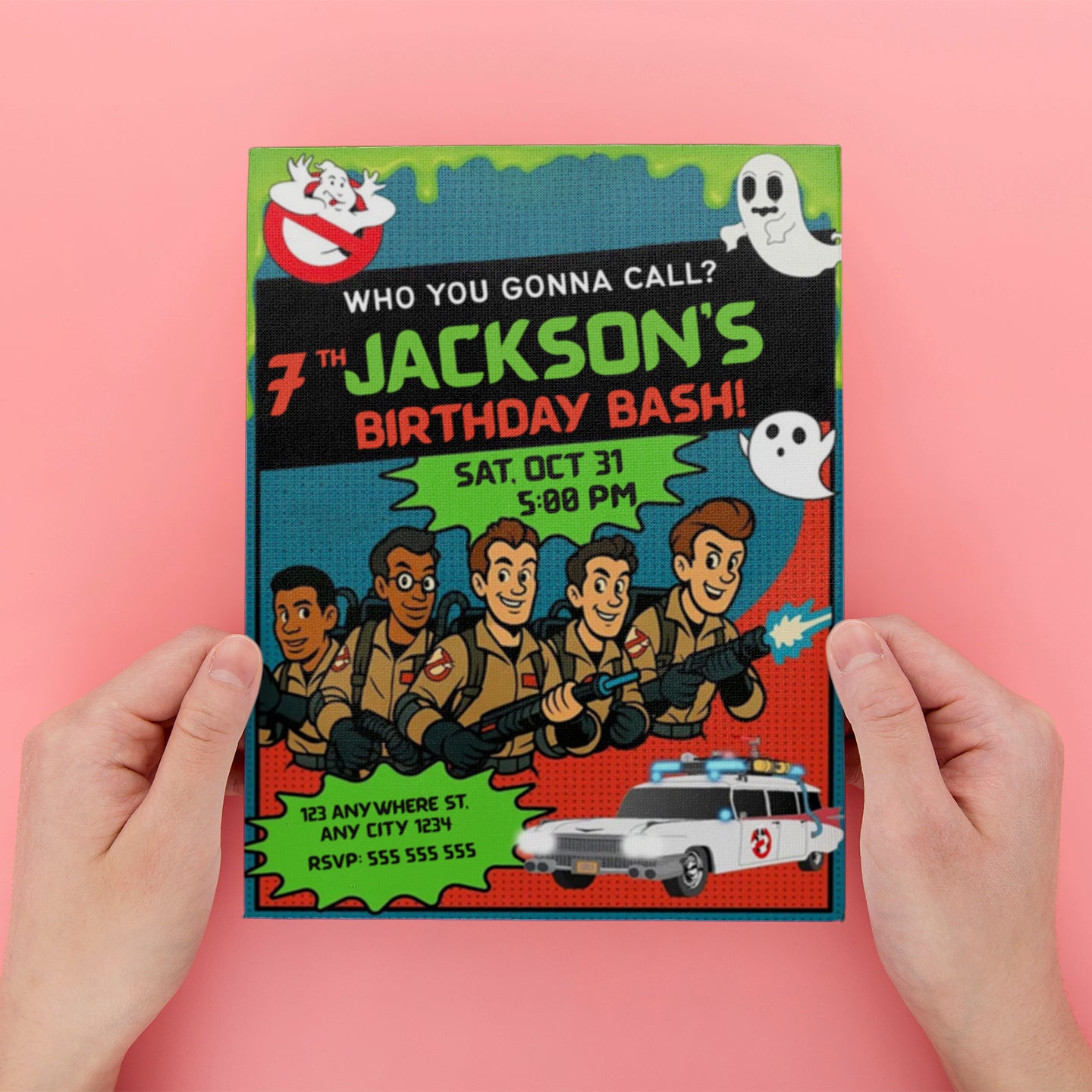 Ghostbusters Halloween Birthday Party Invitation - CreativeRino