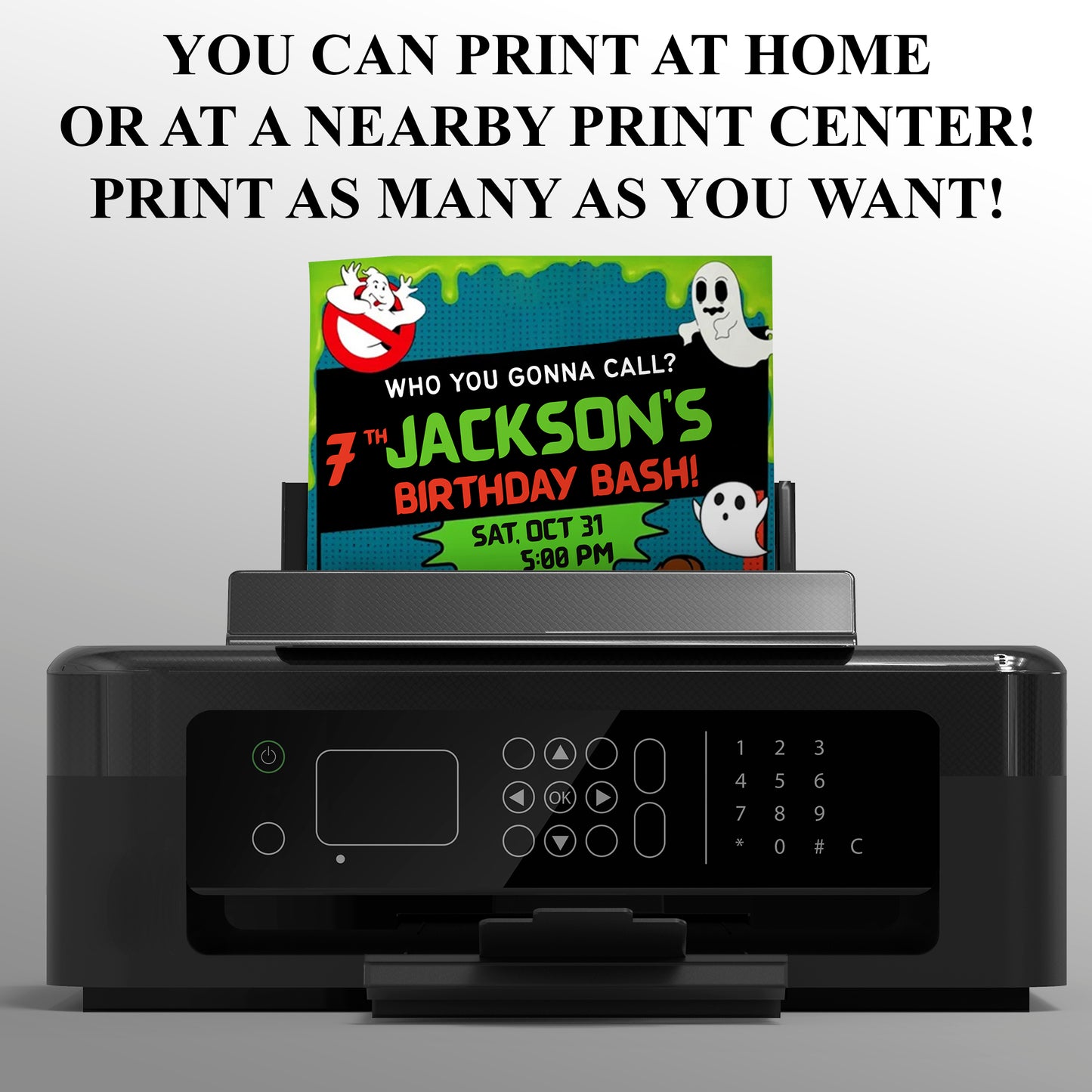 Ghostbusters Halloween Birthday Party Invitation - CreativeRino