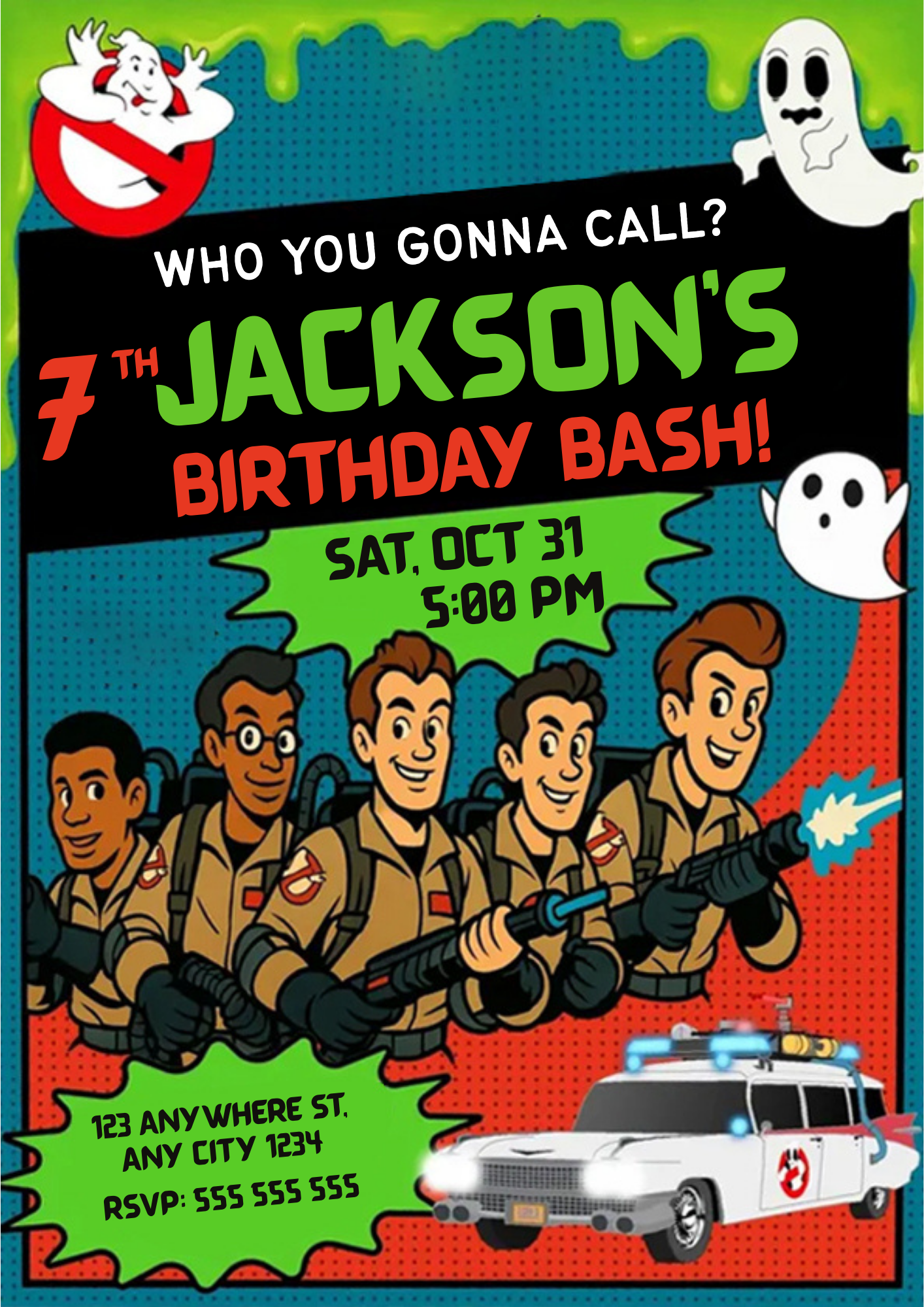 Ghostbusters Halloween Birthday Party Invitation - CreativeRino