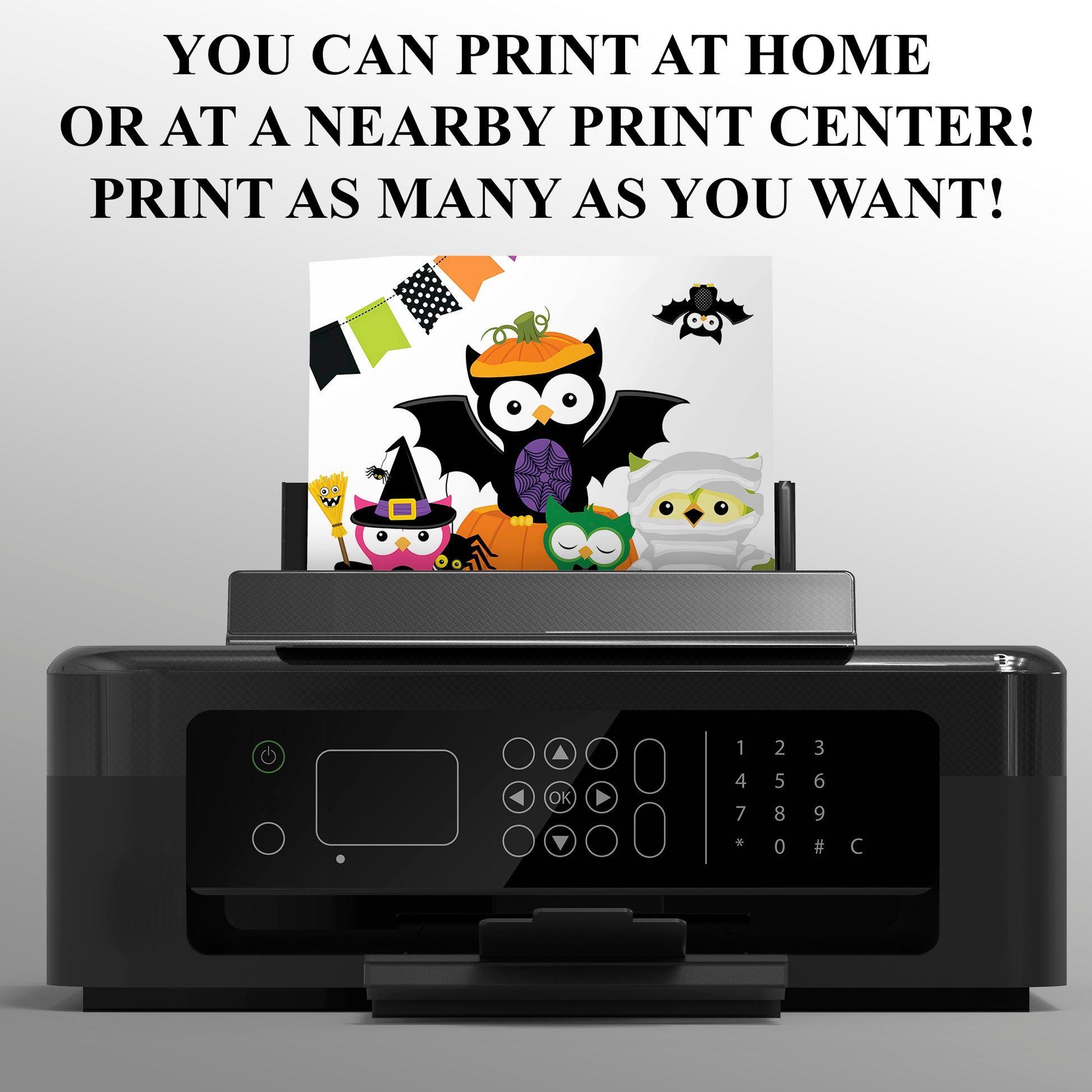 Owl Halloween Birthday Invitation - CreativeRino