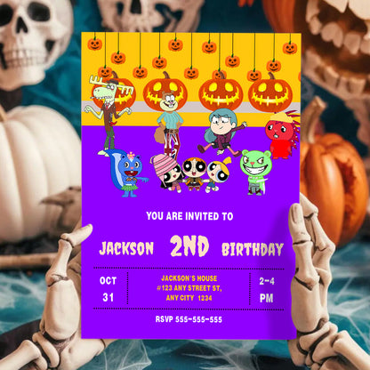 Powerpuff Girls Halloween Birthday Party Invitation - CreativeRino