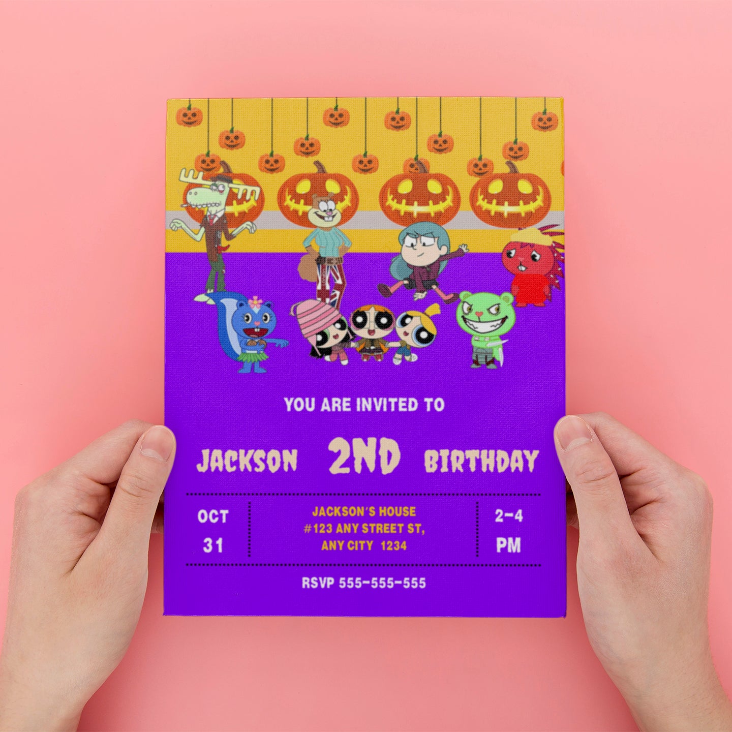 Powerpuff Girls Halloween Birthday Party Invitation - CreativeRino