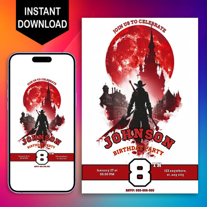 Bloodborne Birthday Invitation Template - CreativeRino