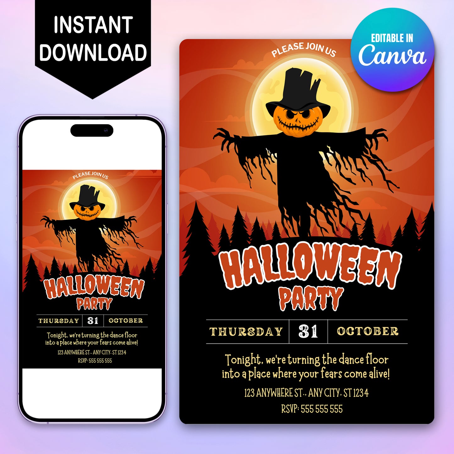 Ghost Pumpkin Halloween Party Invitation - CreativeRino