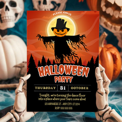 Ghost Pumpkin Halloween Party Invitation - CreativeRino