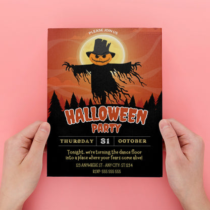 Ghost Pumpkin Halloween Party Invitation - CreativeRino