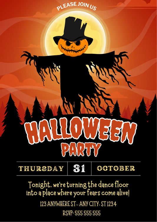 Ghost Pumpkin Halloween Party Invitation - CreativeRino