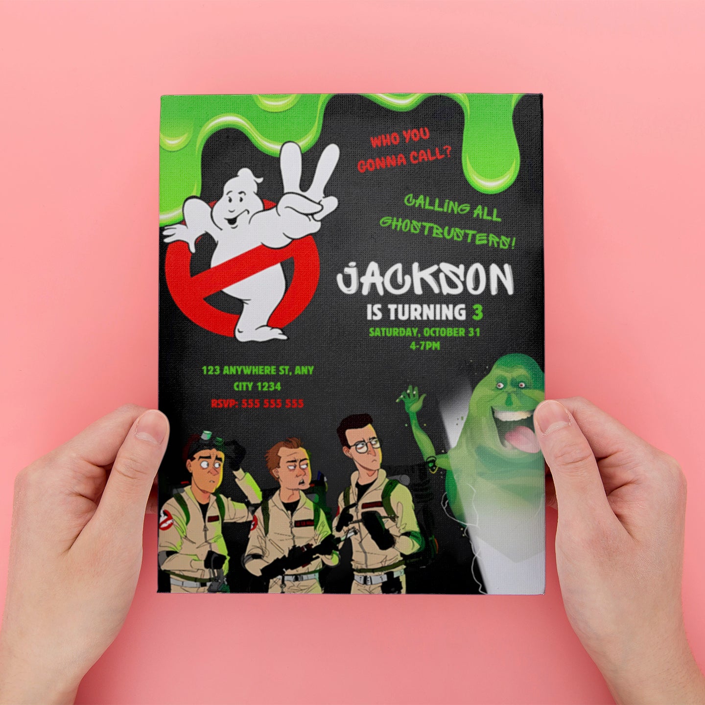 Ghostbusters Halloween Birthday Party Invitation Template - CreativeRino