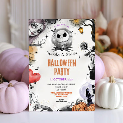 Nightmare Before Christmas Halloween Party Invitation - CreativeRino