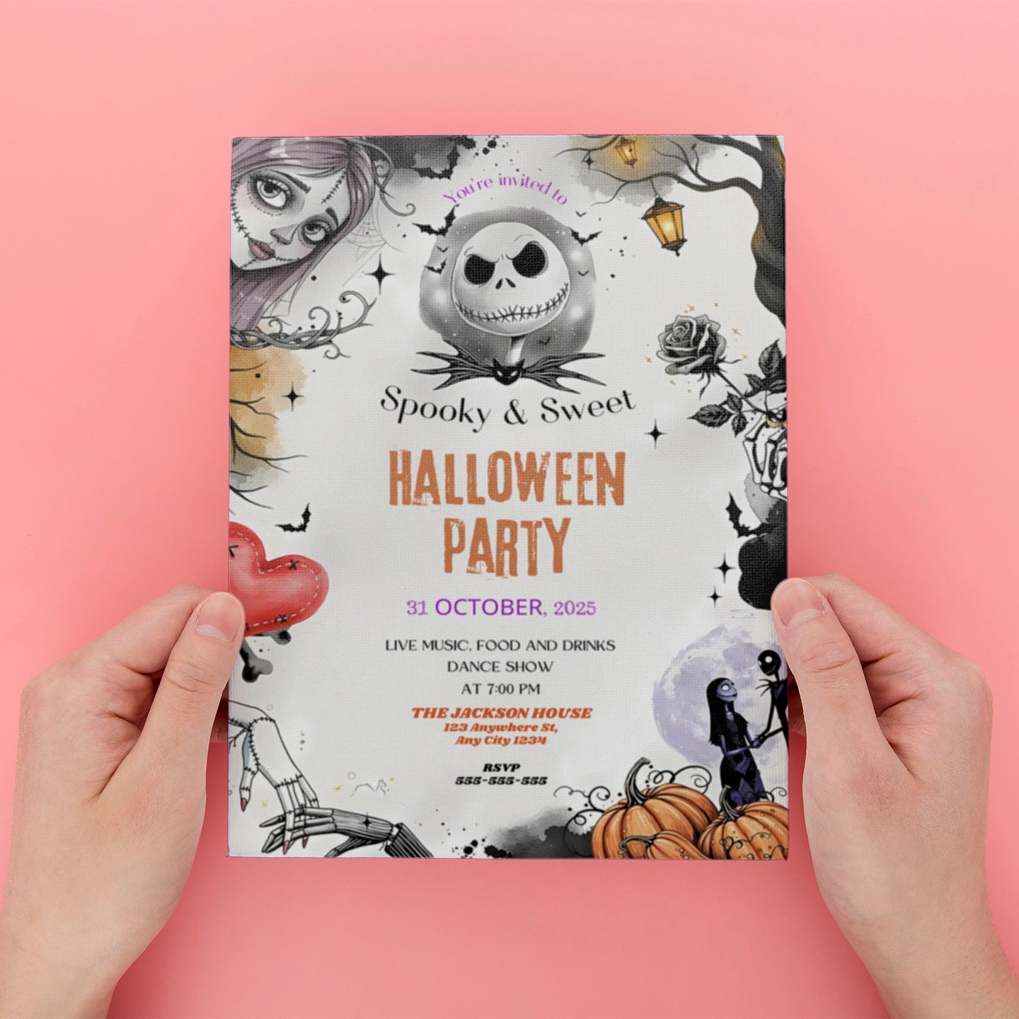 Nightmare Before Christmas Halloween Party Invitation - CreativeRino