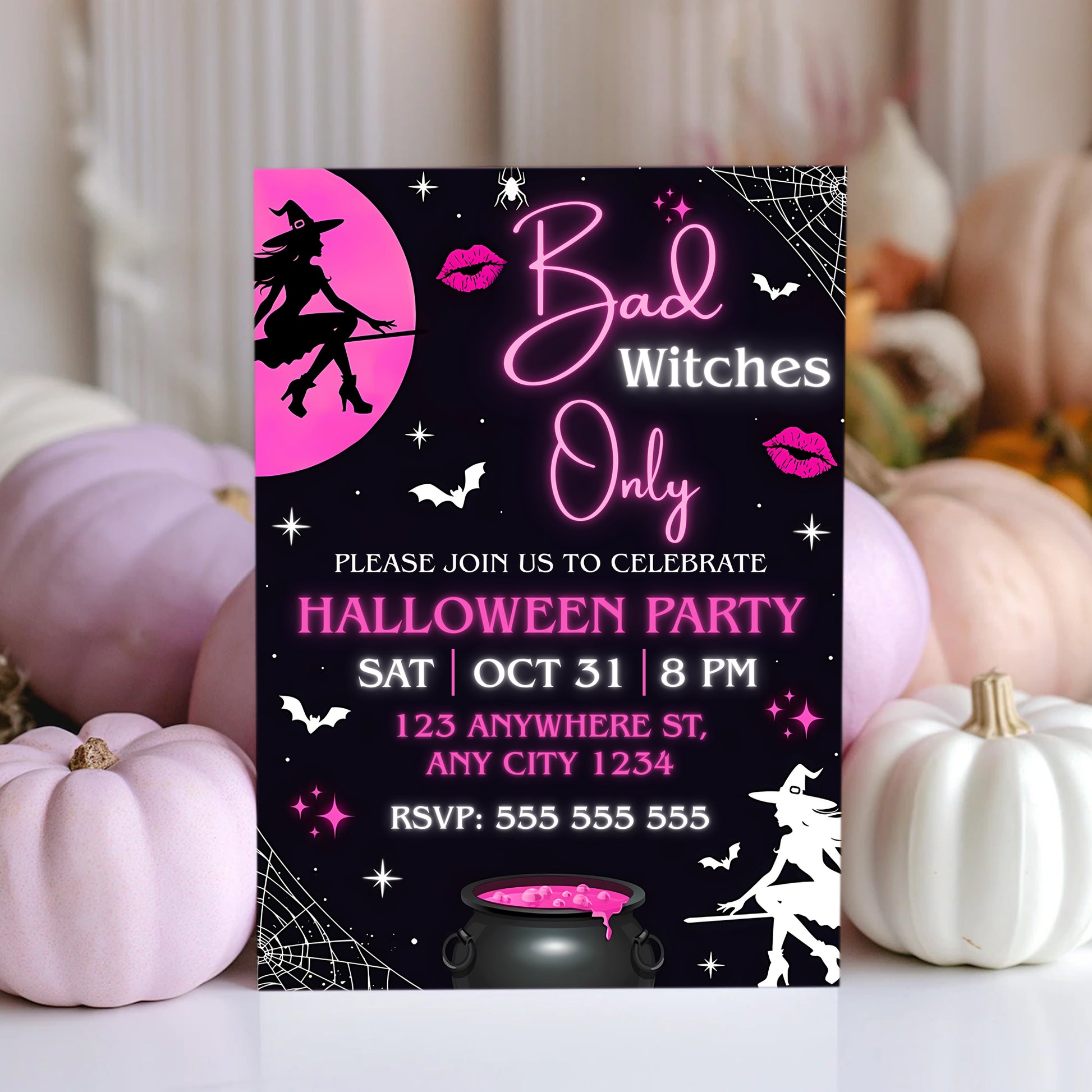 Bad Witches Only Halloween Invitation - CreativeRino