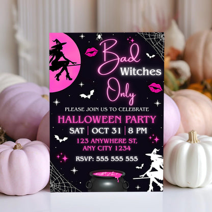 Bad Witches Only Halloween Invitation - CreativeRino