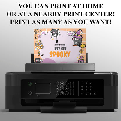 Bat Cat Halloween Birthday Party Invitation - CreativeRino