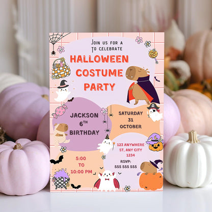 Spooktacular Costume Party Halloween Birthday Invitation - CreativeRino