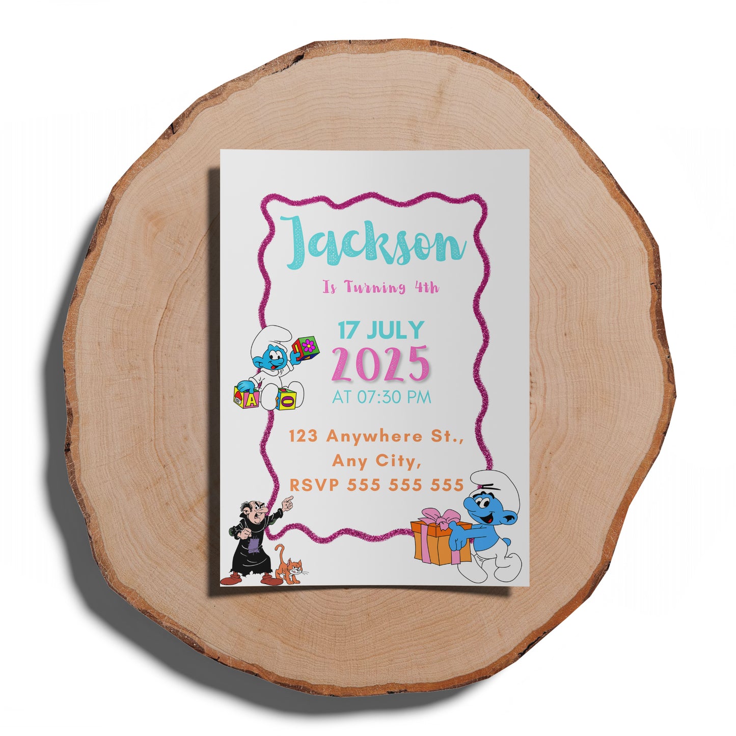 The Smurfs Birthday Invitation Template