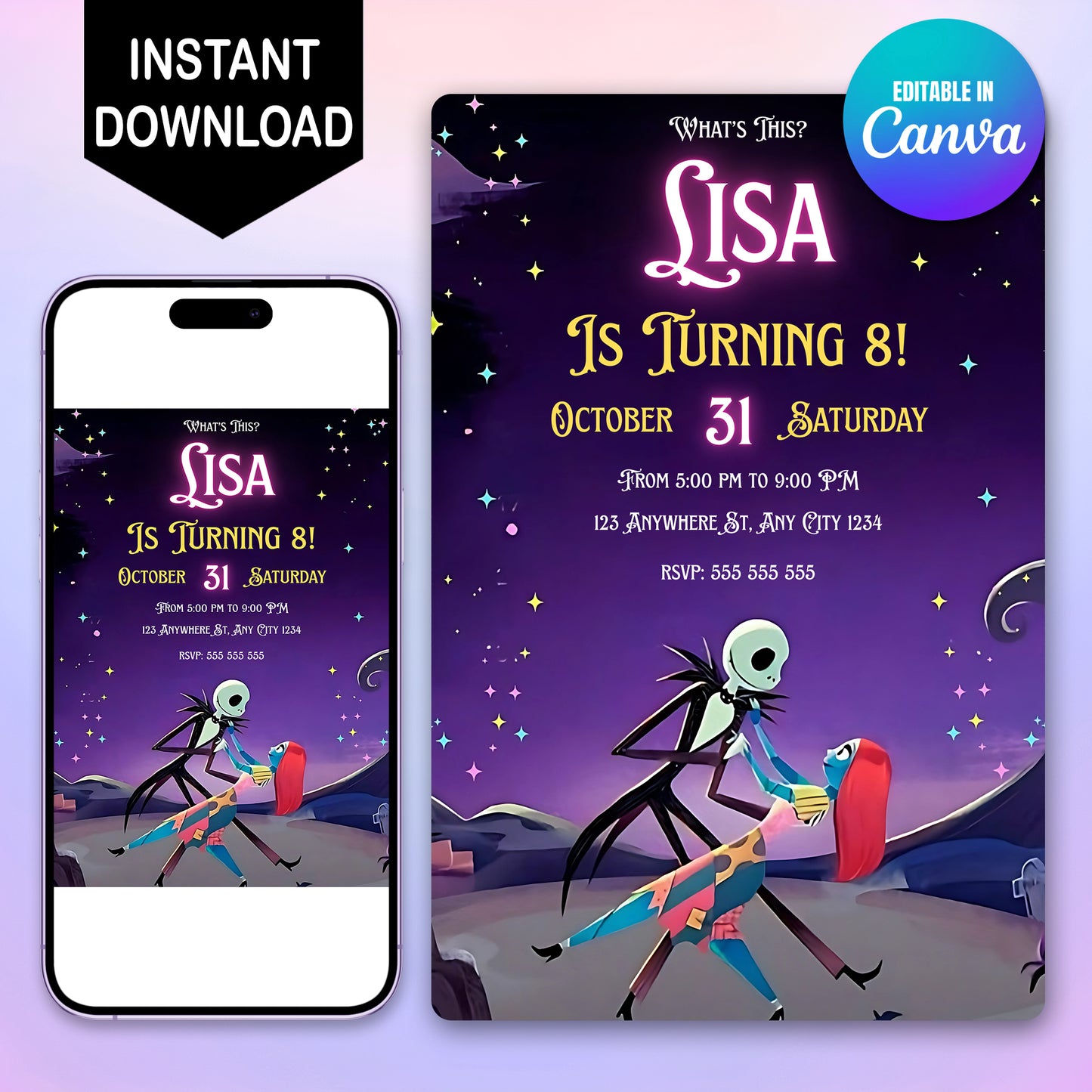 The Nightmare Before Christmas Birthday invitation - CreativeRino