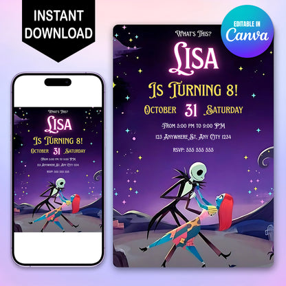 The Nightmare Before Christmas Birthday invitation - CreativeRino