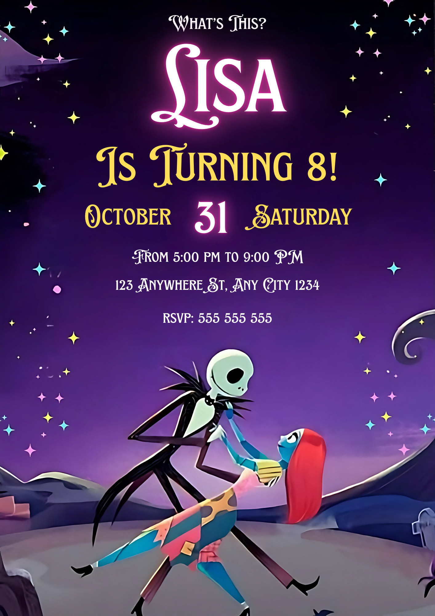 The Nightmare Before Christmas Birthday invitation - CreativeRino
