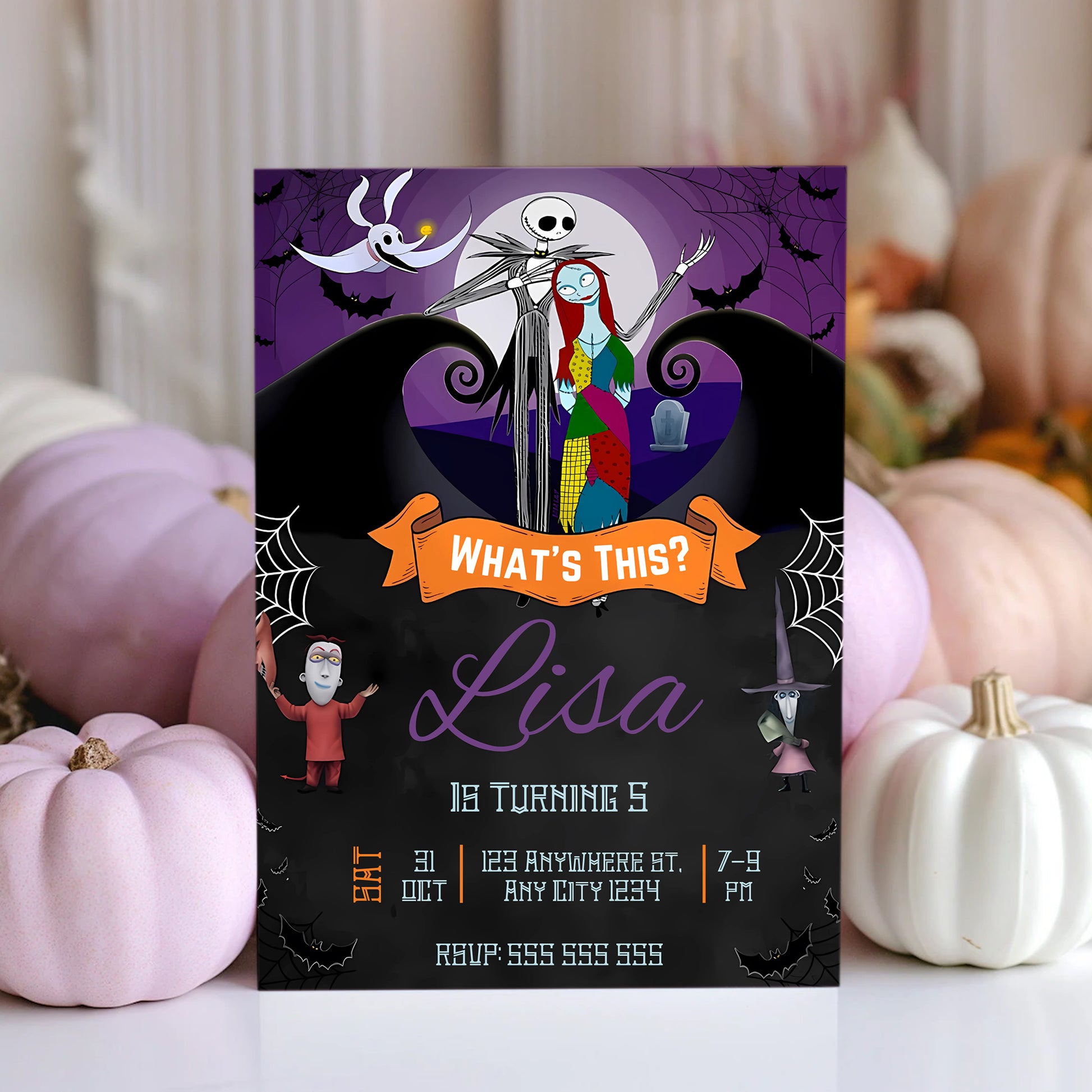 The Nightmare Before Christmas Birthday invitation Template - CreativeRino