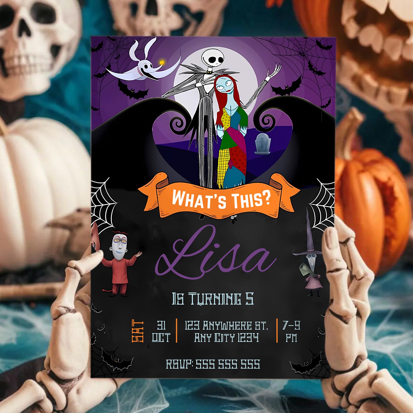 The Nightmare Before Christmas Birthday invitation Template - CreativeRino