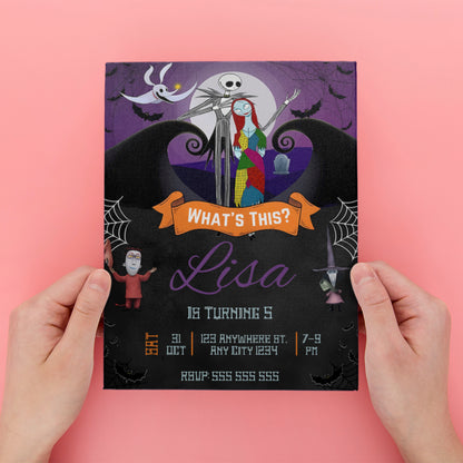 The Nightmare Before Christmas Birthday invitation Template - CreativeRino