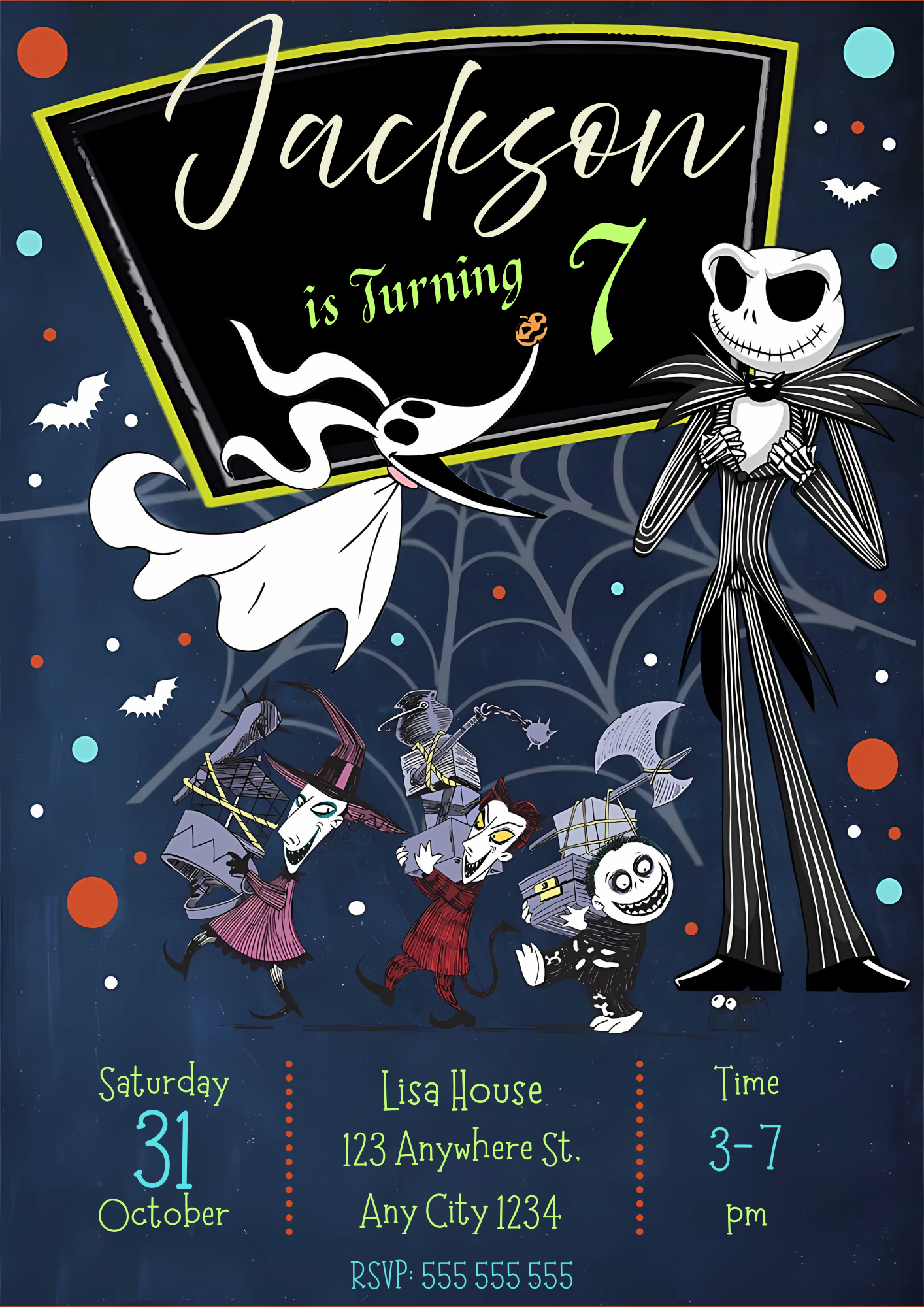 The Nightmare Before Christmas Birthday Invite Template - CreativeRino