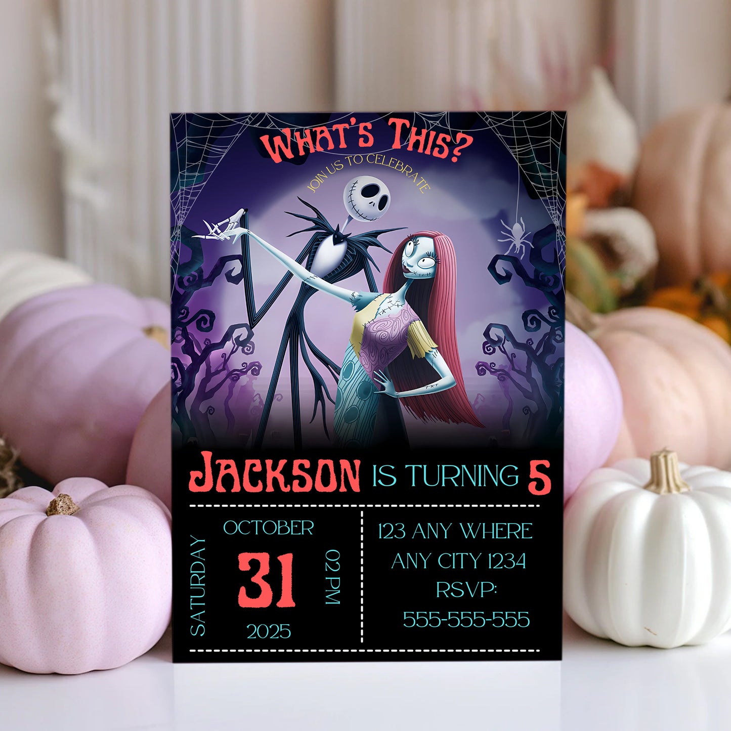 Editable The Nightmare Before Christmas Birthday Invitation - CreativeRino