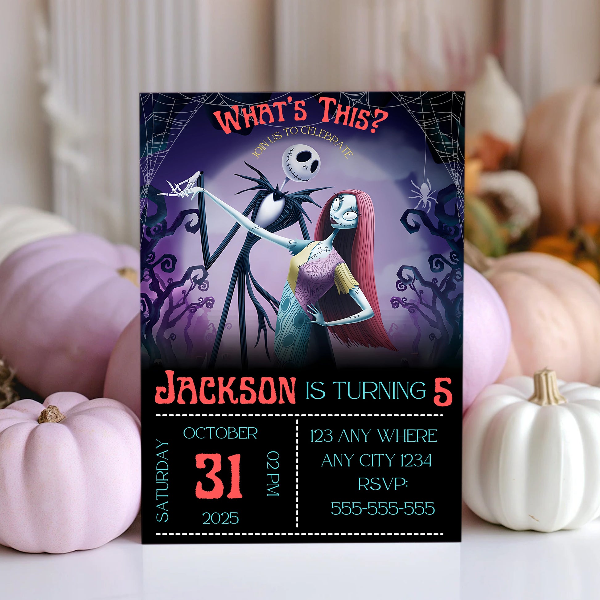 Editable The Nightmare Before Christmas Birthday Invitation - CreativeRino