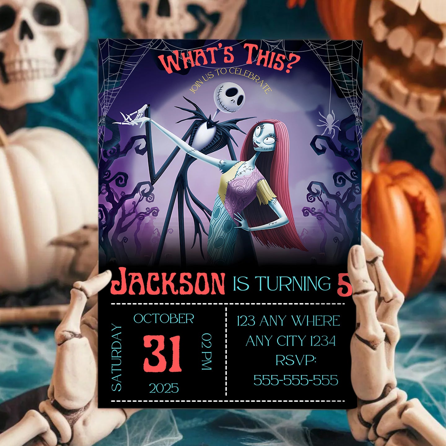 Editable The Nightmare Before Christmas Birthday Invitation - CreativeRino