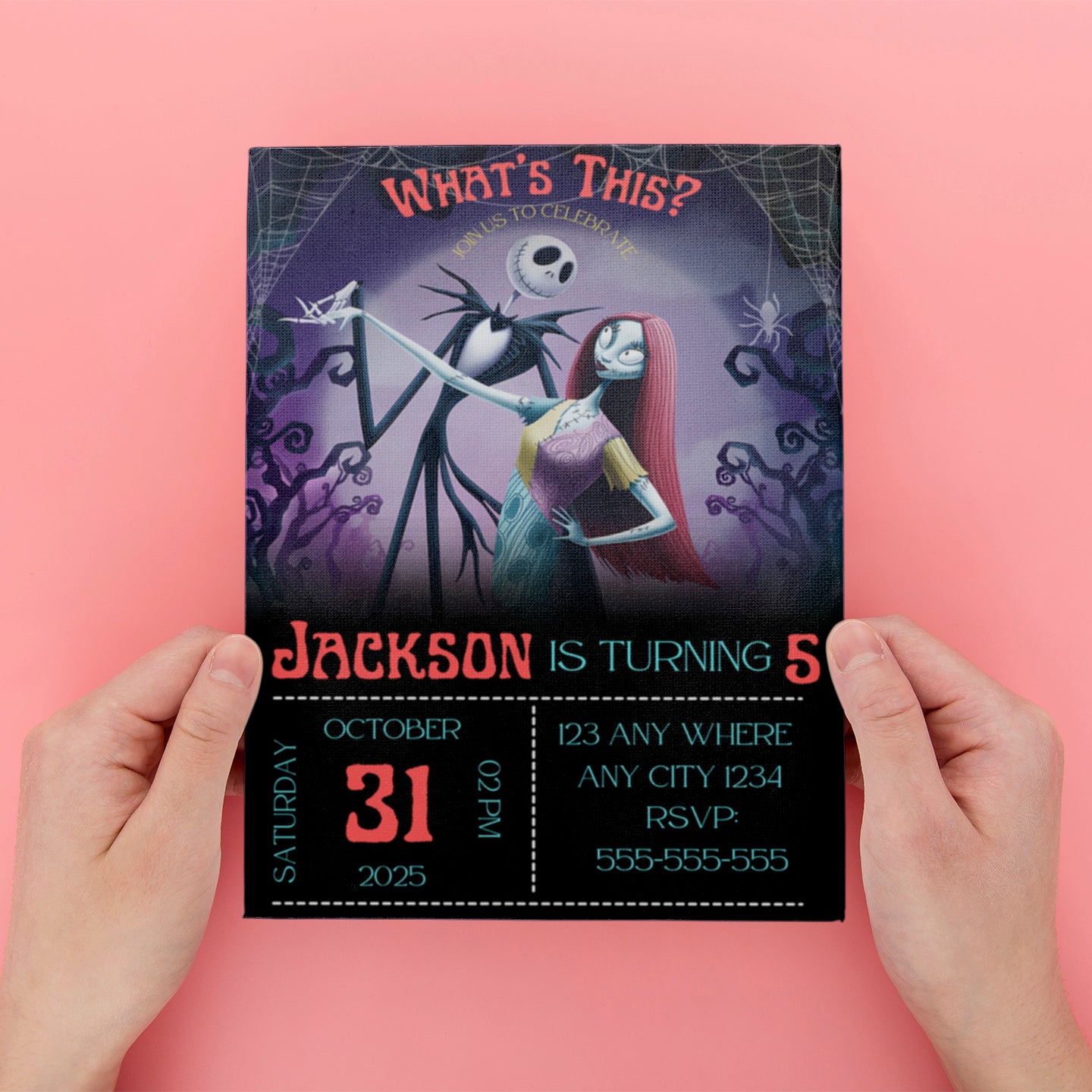 Editable The Nightmare Before Christmas Birthday Invitation - CreativeRino