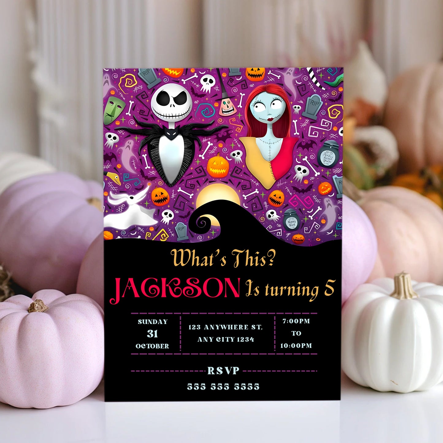 The Nightmare Before Christmas Halloween Birthday invitation - CreativeRino