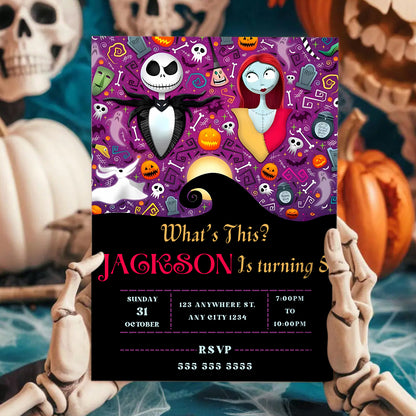 The Nightmare Before Christmas Halloween Birthday invitation - CreativeRino