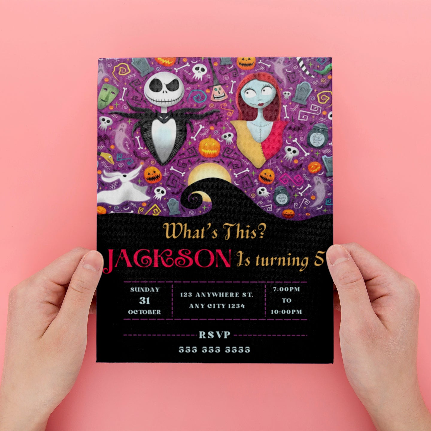 The Nightmare Before Christmas Halloween Birthday invitation - CreativeRino