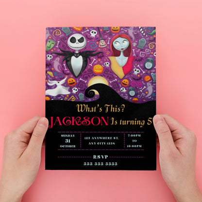 The Nightmare Before Christmas Halloween Birthday invitation - CreativeRino