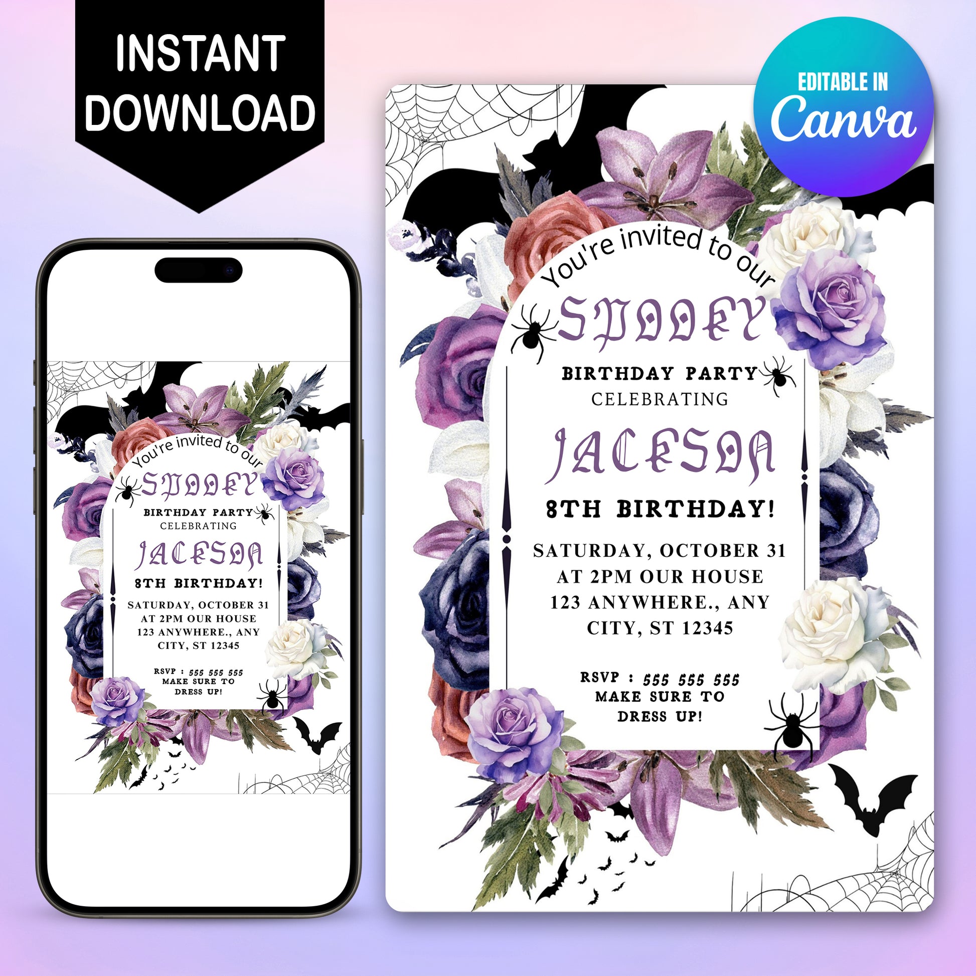 Spooky Halloween Birthday Invite - CreativeRino