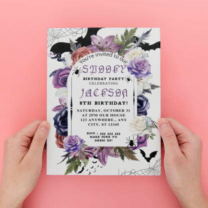 Spooky Halloween Birthday Invite - CreativeRino