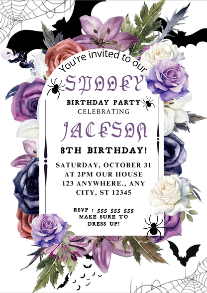 Spooky Halloween Birthday Invite - CreativeRino