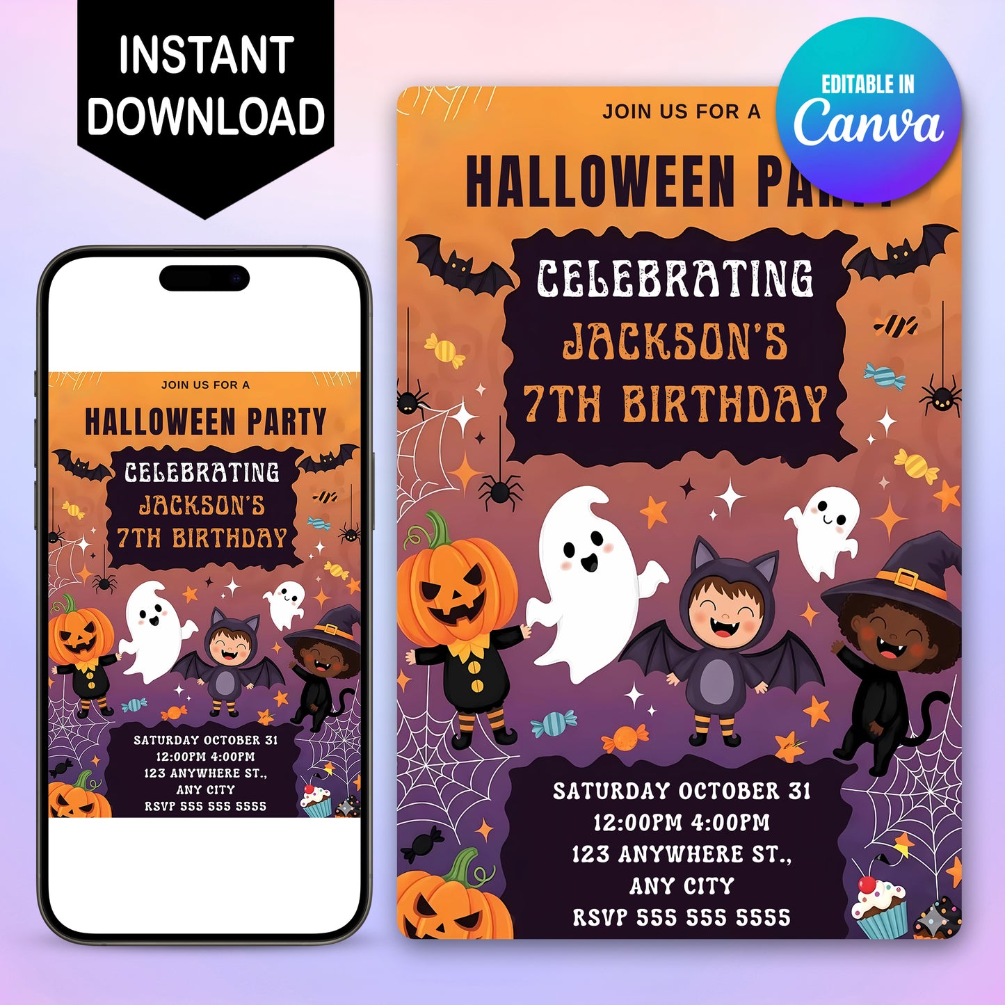 Halloween Costume Birthday Party Invitation - CreativeRino