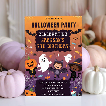 Halloween Costume Birthday Party Invitation - CreativeRino