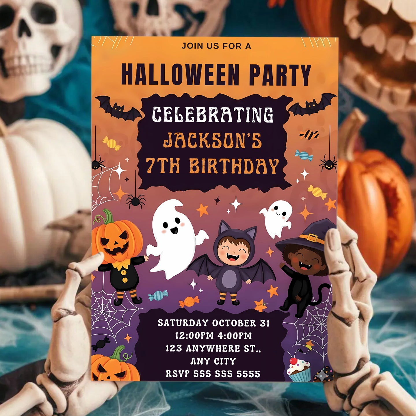 Halloween Costume Birthday Party Invitation - CreativeRino