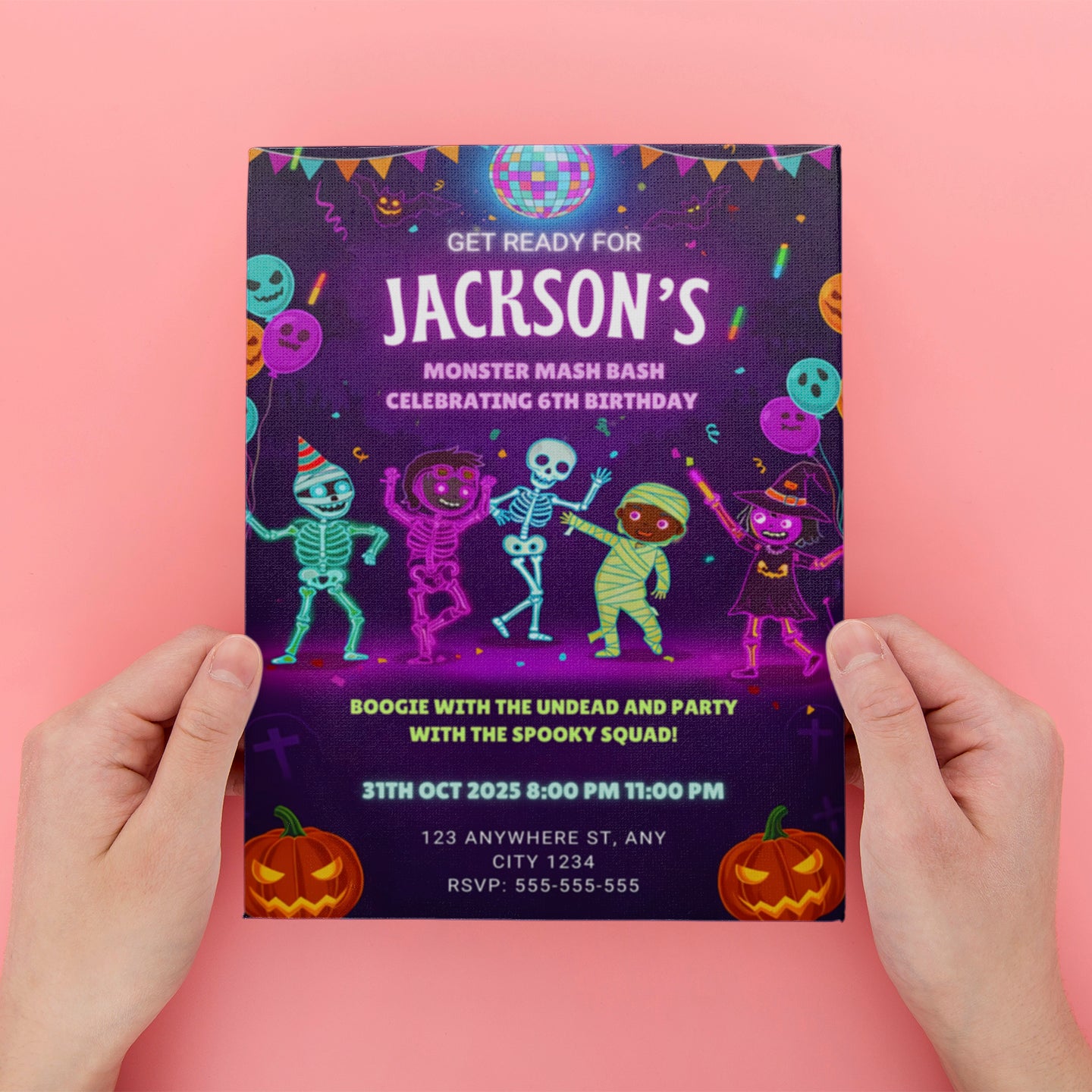 Monster Mash Halloween Birthday Invitation - CreativeRino