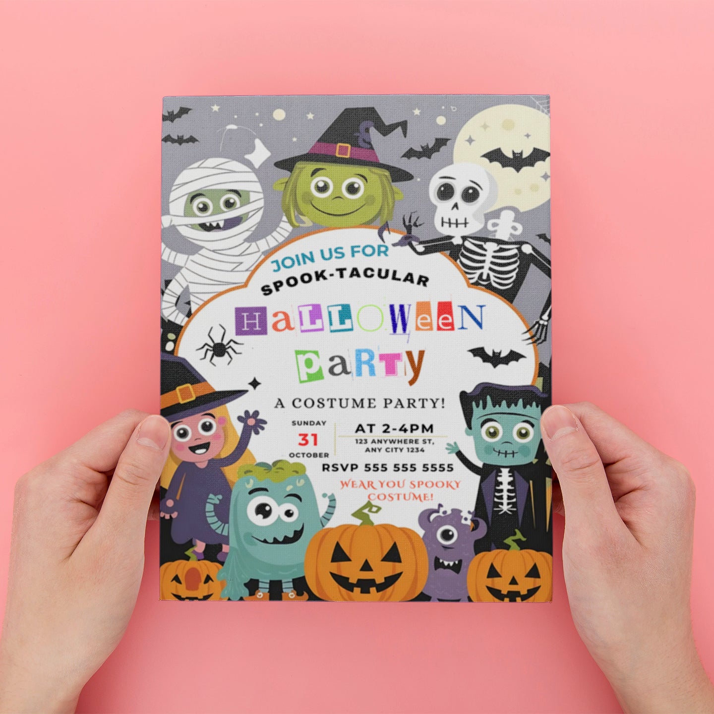Spooky Kids Costume Party Halloween Invitation - CreativeRino