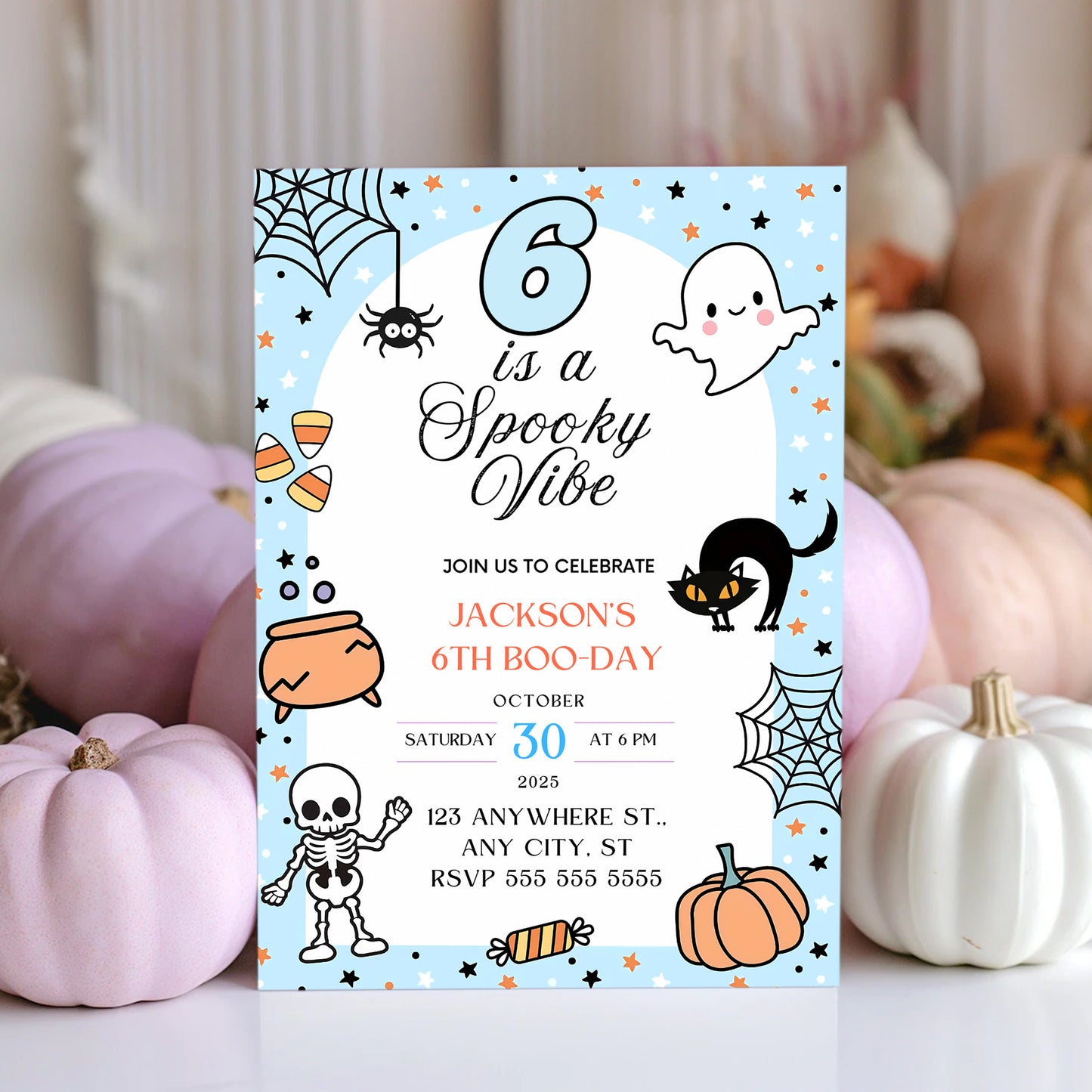 Spooky Vibe Halloween Birthday Invitation - CreativeRino